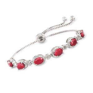 Natural Ruby Diamond Slider Bracelet